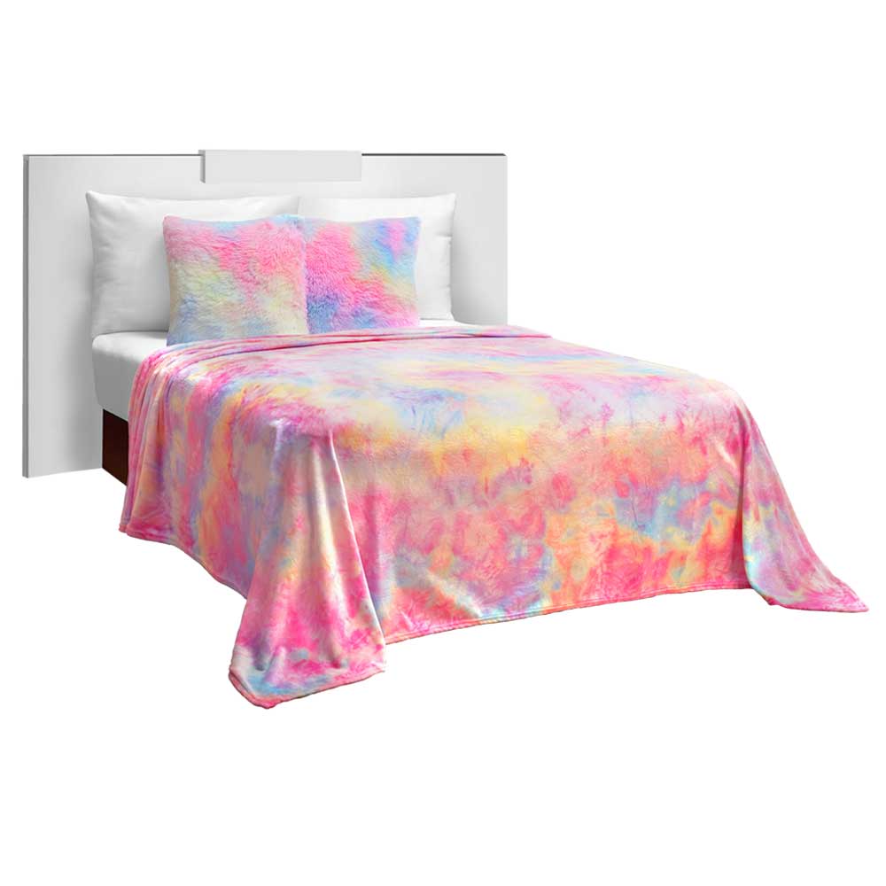 Frazada Matrimonial Rosa Sherpa Tie Dye
