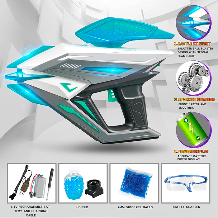 Disparador de bolas de gel LaserMag pistola futurista