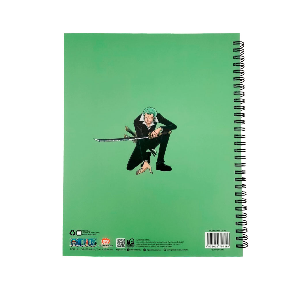 Libreta Profesional Roronora Zoro - One Piece - Geek Industry 