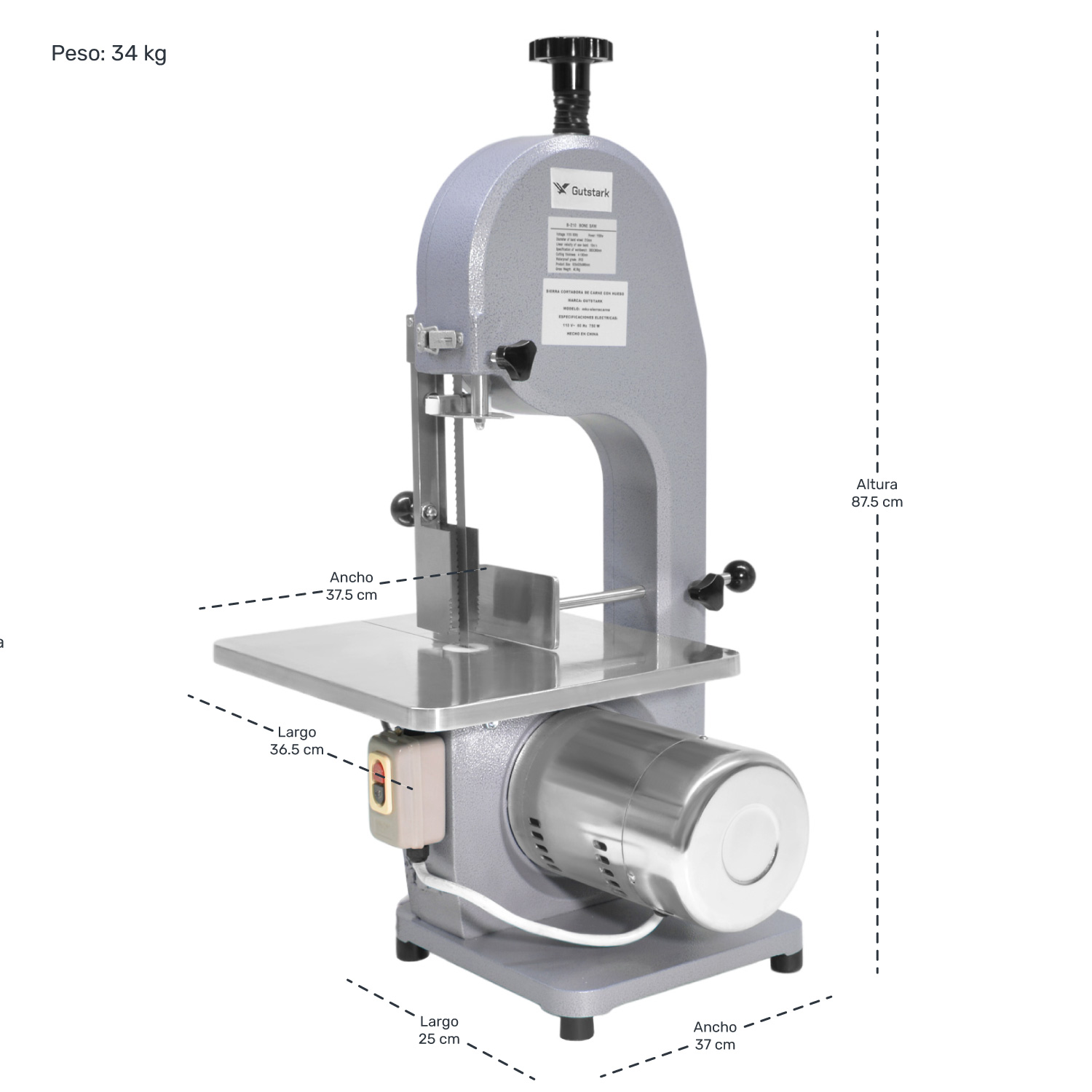 Sierra Carnicería Cortadora Industrial Carne Hueso Ipx3