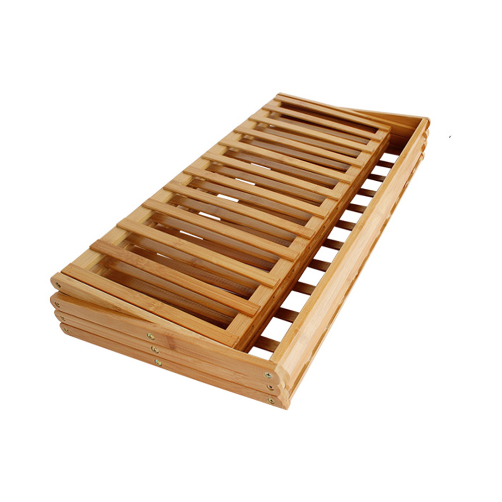 AGBOX Zapatera Estante Plegable de Bambu 4 Niveles  TH-ZAPBAM01.