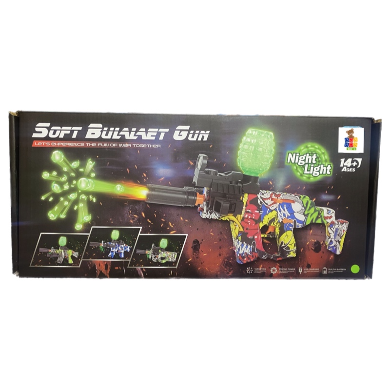 Metralleta Lanza Hidrogel Fluorescente Recargable Con Luz Gn