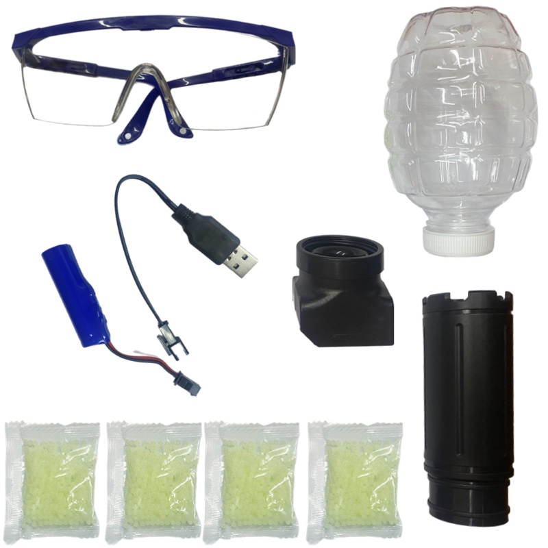 Metralleta Lanza Hidrogel Fluorescente Recargable Con Luz Gn