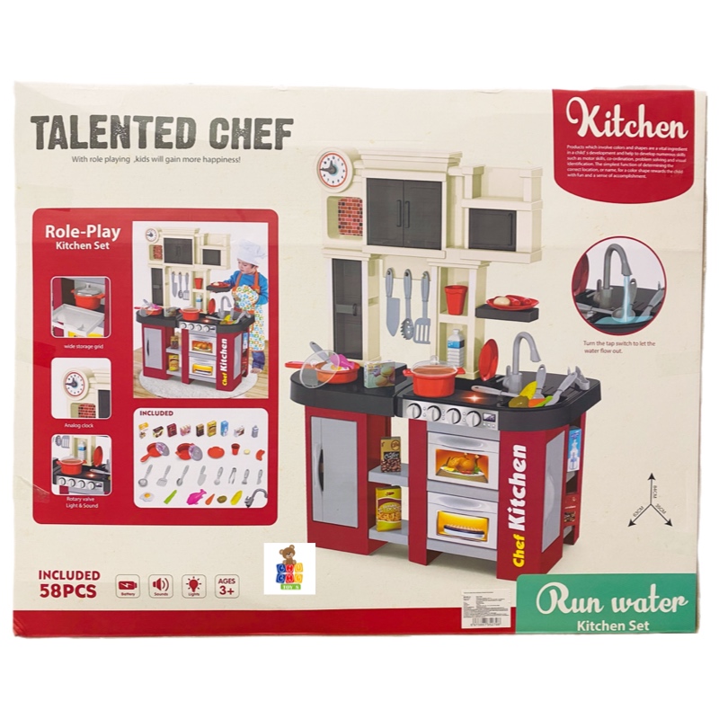 Cocina Cocinita Infantil Luz Sonido Y Agua Talented Chef 58 Piezas 