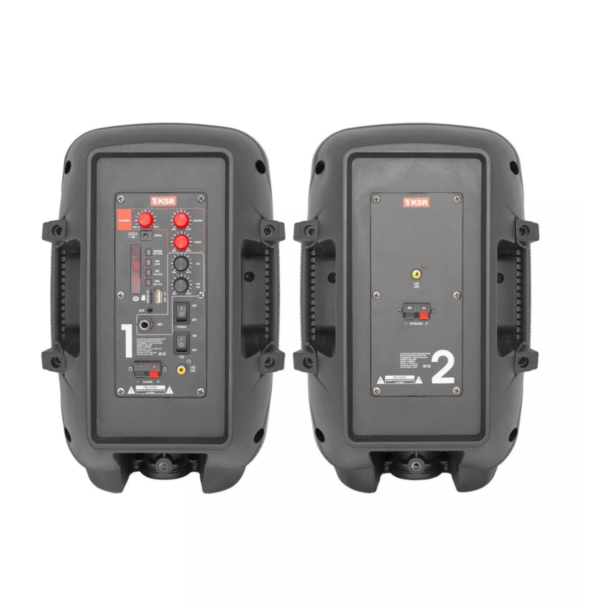 KIT 2 BAFLES AMPLIFICADO KAISER PAK-7908 8" C/ TECNOLOGÍA KSR-LINK ENDY10