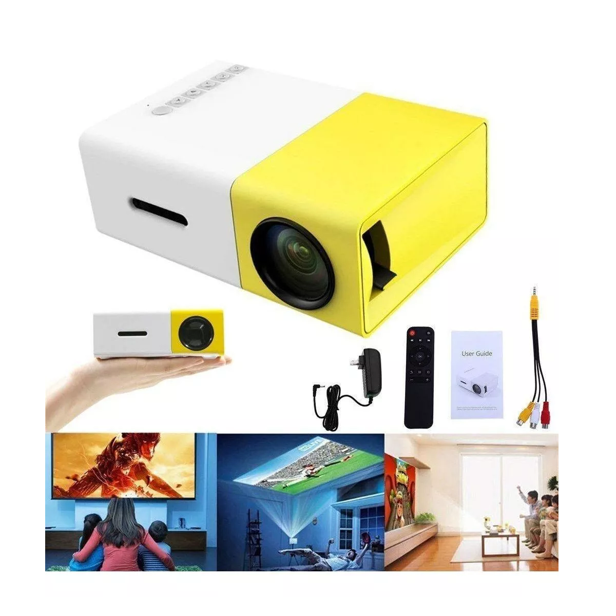 Mini Proyector Portátil Led Hd 1080p Para Cine En Casa