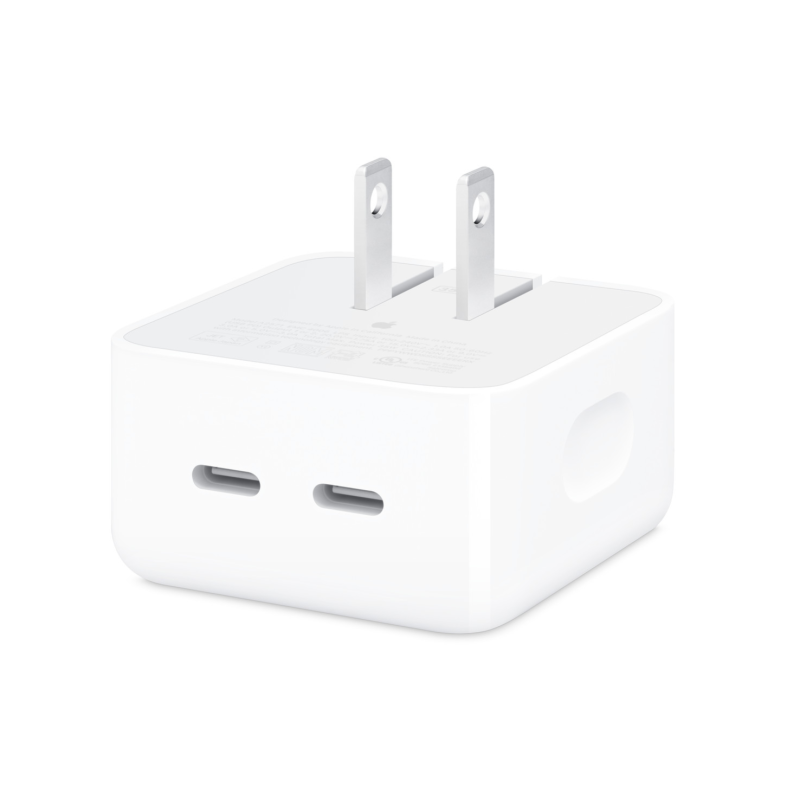 Cubo Adaptador Para IPhone 5-15 Series Corriente Compacto De 35 W Con Dos Puertos USB-C