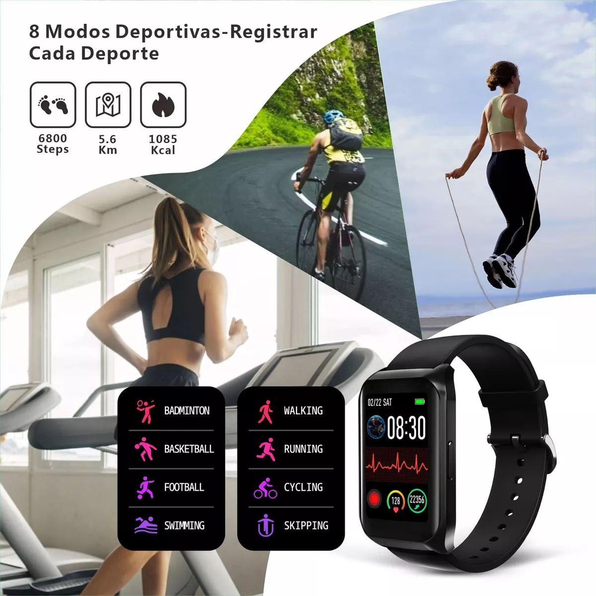 Reloj Inteligente Deportivo H77 Smartwatch Bluetooth 1.57 Negro