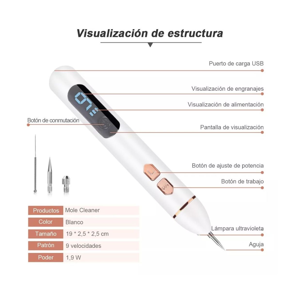 Herramienta Para Quitar Verrugas Pluma Cauterizador