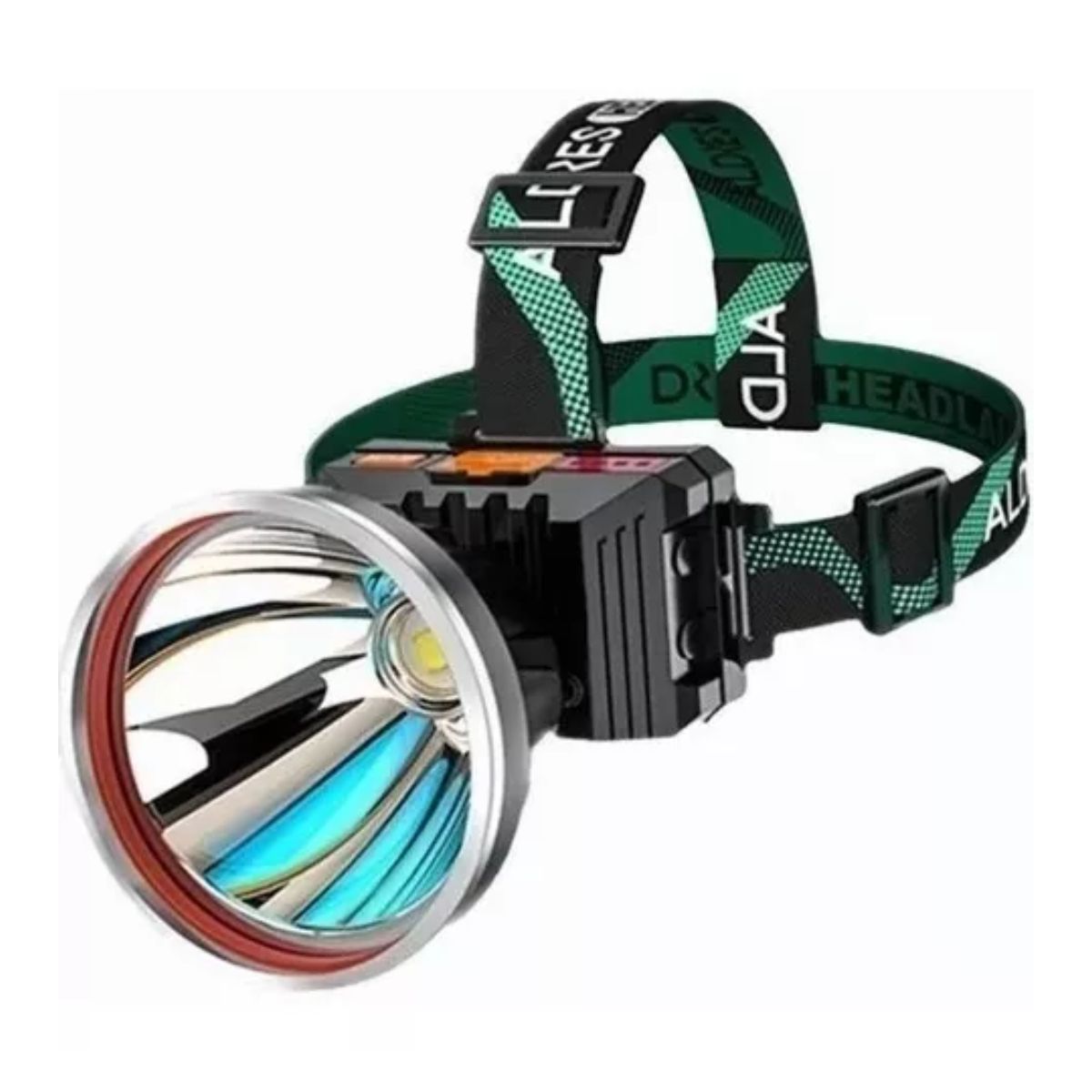 Lámpara Tipo Minero Recargable Y Potente De Cacería Verde/Negro