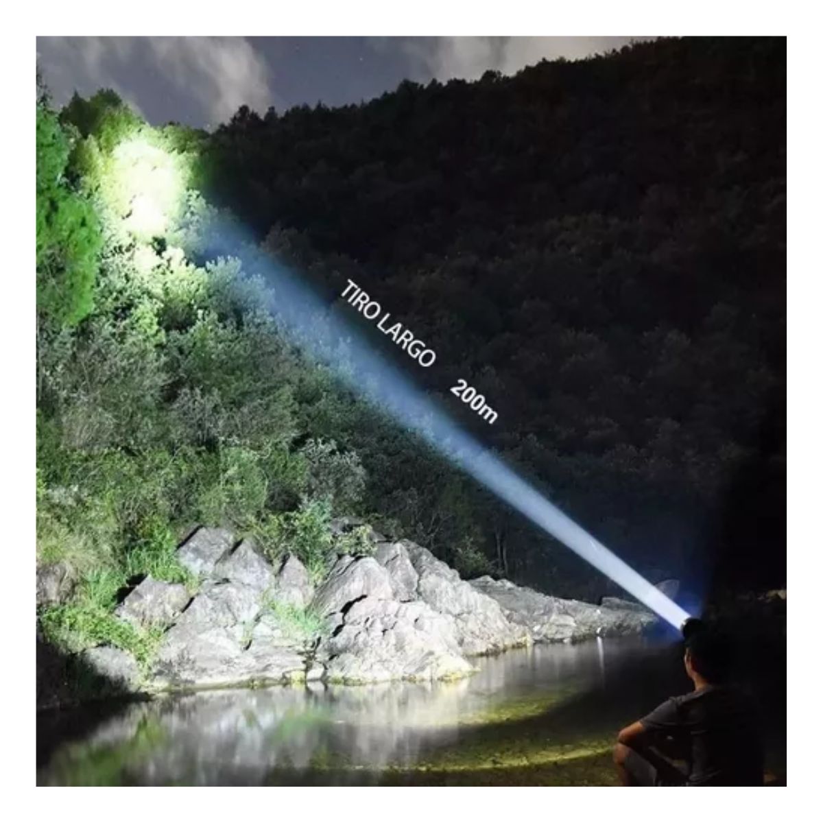 Lámpara Tipo Minero Recargable Y Potente De Cacería Verde/Negro