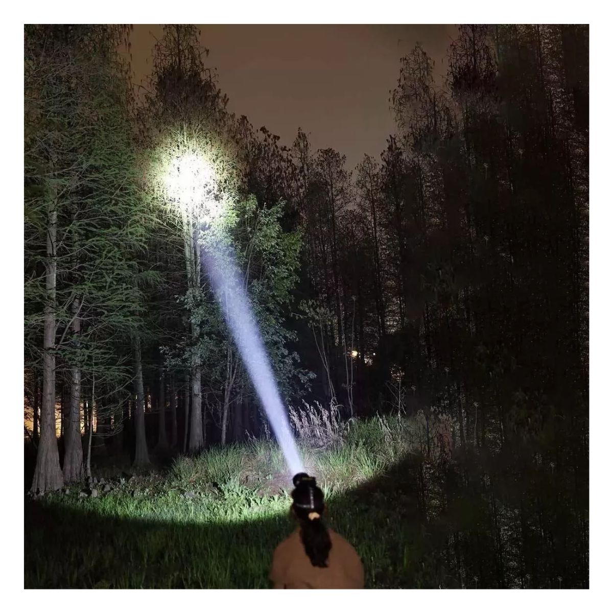 Lámpara Tipo Minero Recargable Y Potente De Cacería Verde/Negro