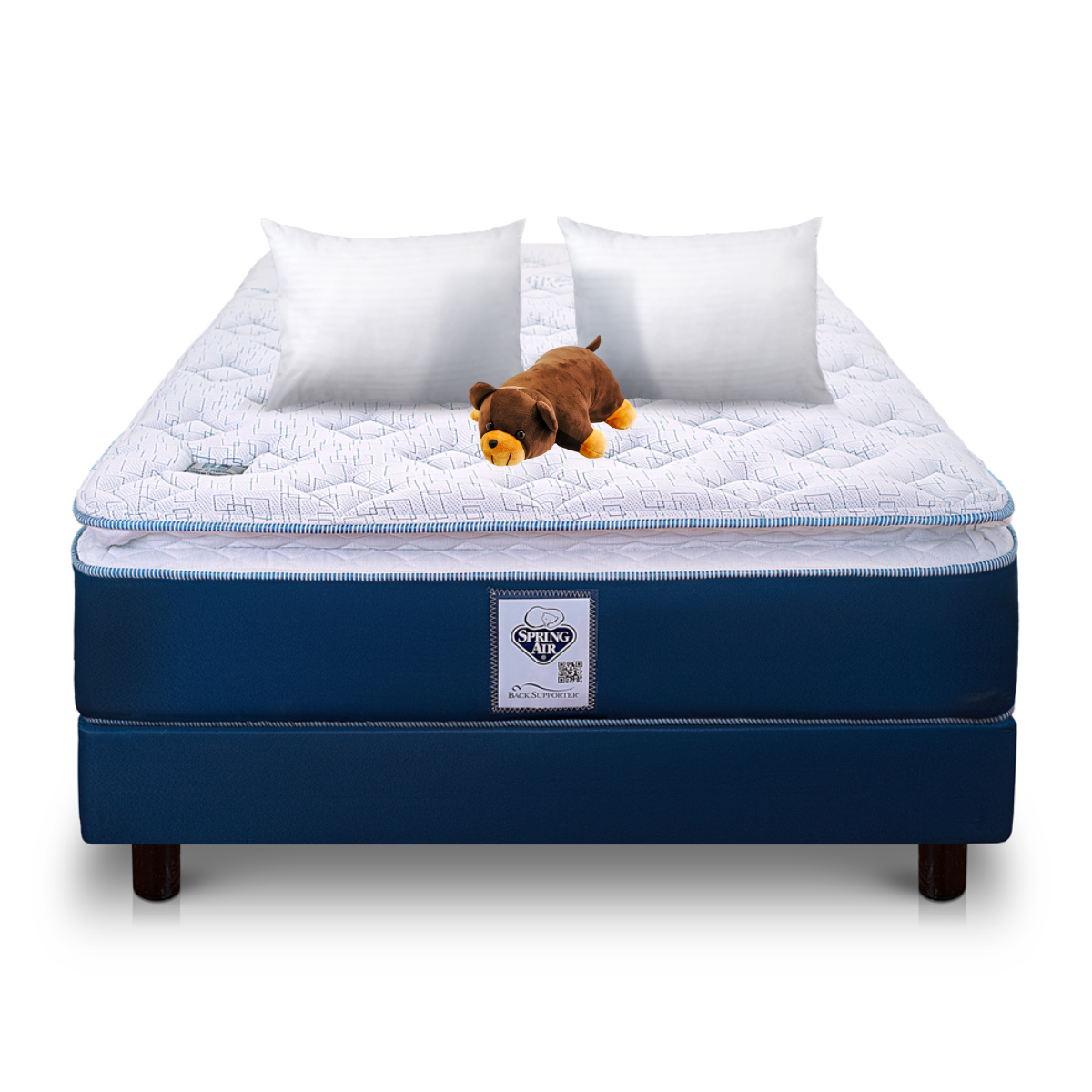 Colchon Spring Air Ambar Matrimonial + Box Gratis + 2 Almohadas + Osito de Regalo