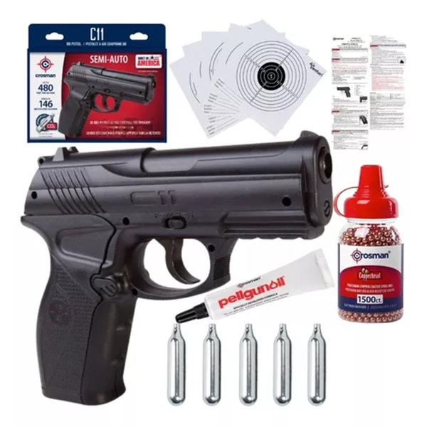 Pistola Original Crosman Co2 C11 Bb Metal .177 Airsoft Xt C