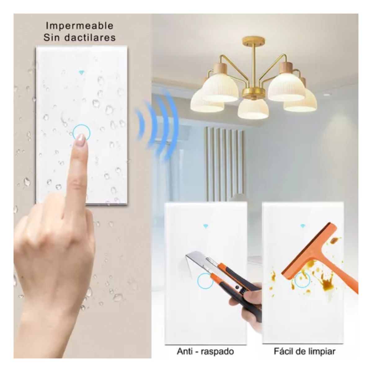 Interruptor Inteligente Blanco 2 Botones – Sin Cable Neutro