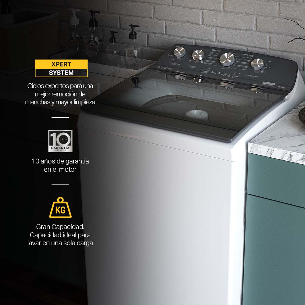 Lavadora Carga Superior Whirlpool 20kg Xpert 8MWTW2024WJM
