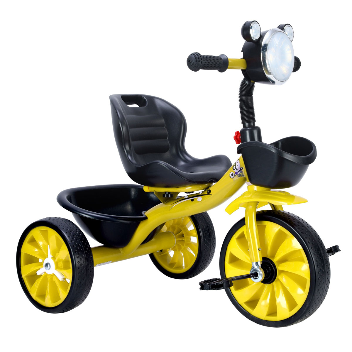 Triciclo para Niños Faro Luz y Sonido con Canastilla 928 Amarillo