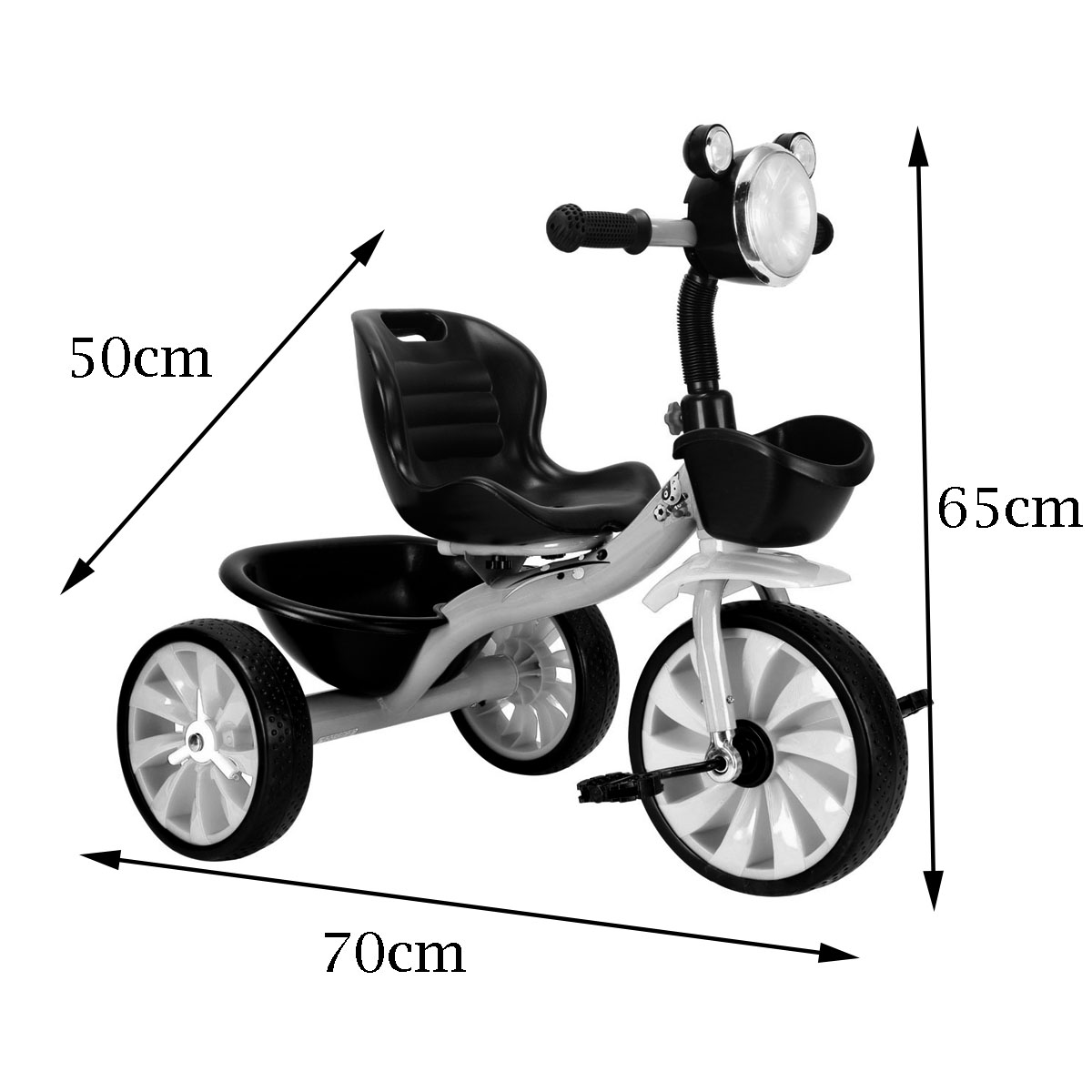 Triciclo para Niños Faro Luz y Sonido con Canastilla 928 Amarillo