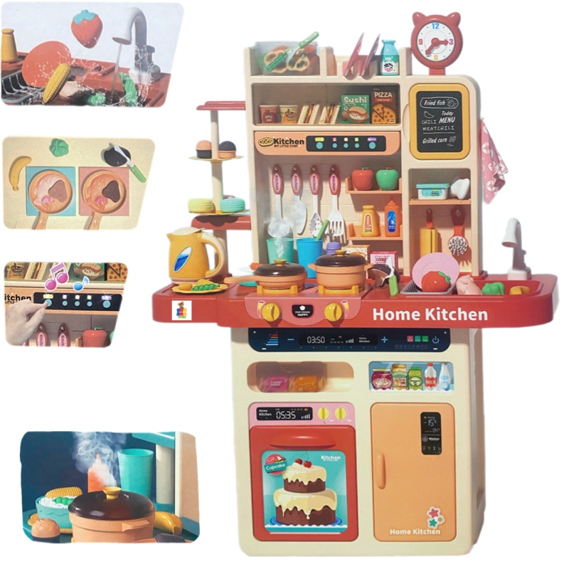 Cocina Infantil Multifuncional Juguete Con Sonido Vapor Agua Puzzle Kitchen