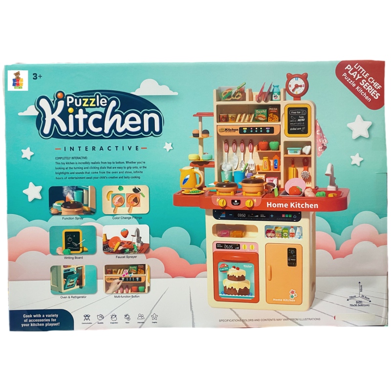 Cocina Infantil Multifuncional Juguete Con Sonido Vapor Agua Puzzle Kitchen
