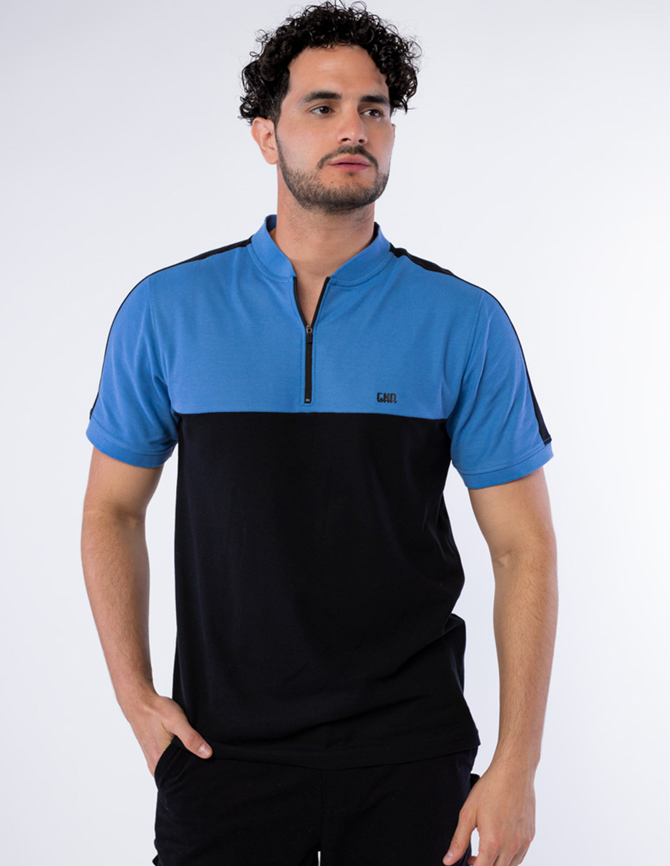 Playera cuello henley discount hombre