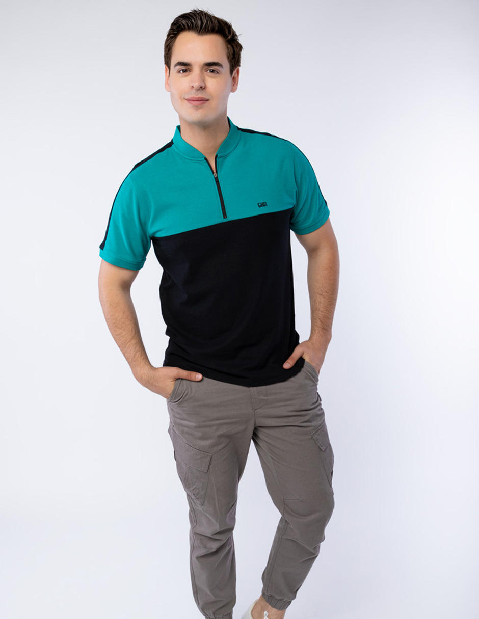 PLAYERA POLO DE CUELLO HENLEY CON MEDIO CIERRE PARA HOMBRE GENERRA