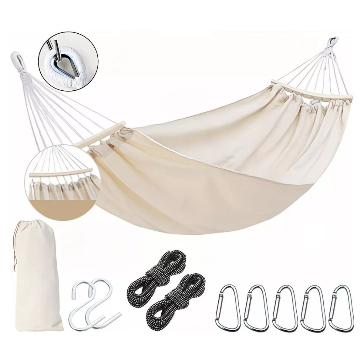 Hamaca colgante camping beige - Accesorios camping