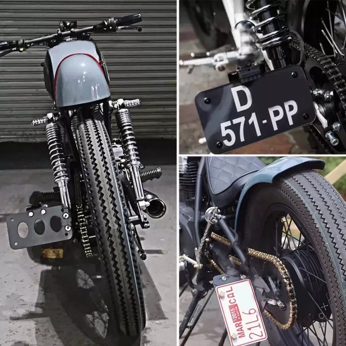 Porta Placa Lateral Moto Plano Harley Choper Porta placa