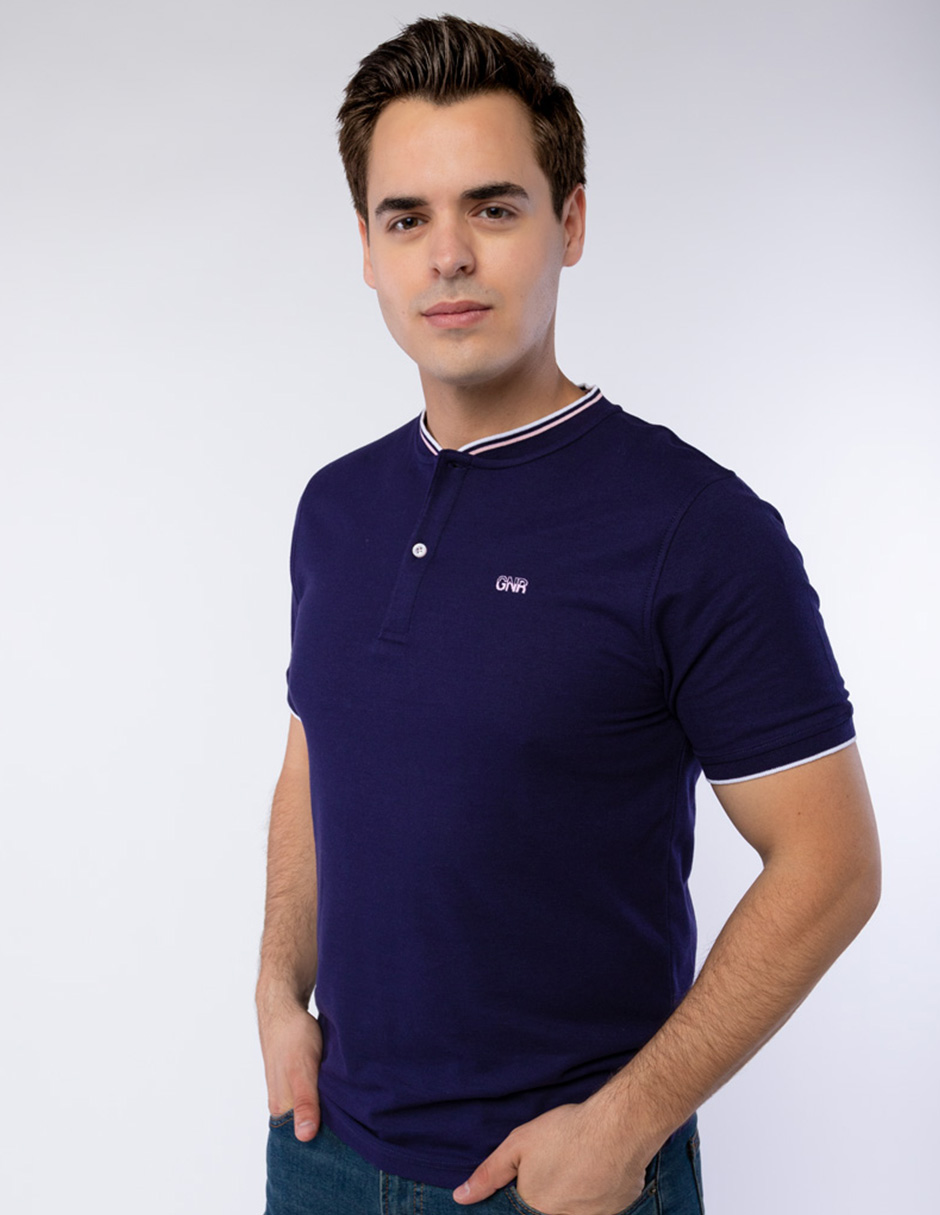 PLAYERA POLO DE CUELLO HENLEY CON ESTAMPADO EN PECHO PARA HOMBRE GENERRA 