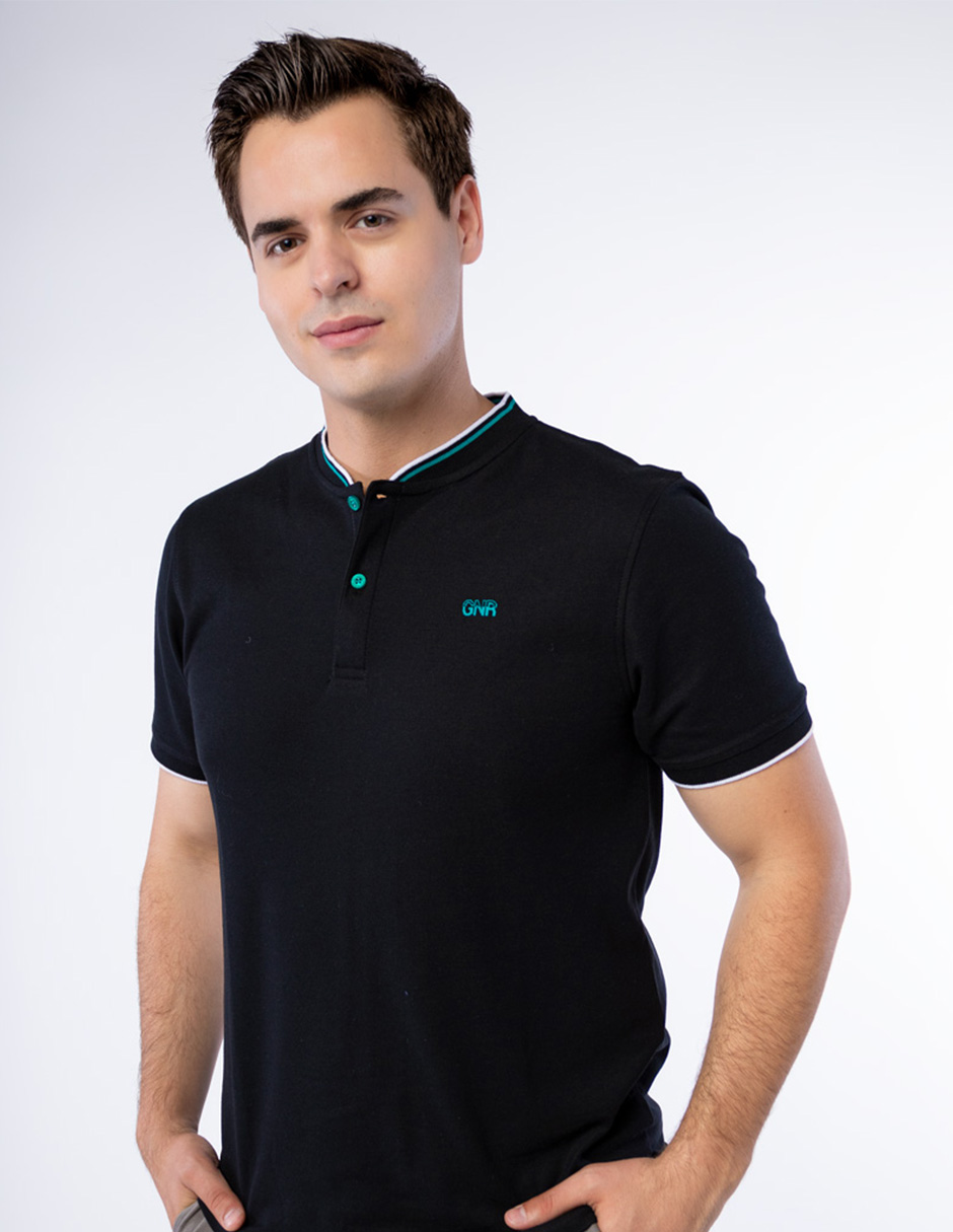 PLAYERA POLO DE CUELLO HENLEY CON ESTAMPADO EN PECHO PARA HOMBRE GENERRA 