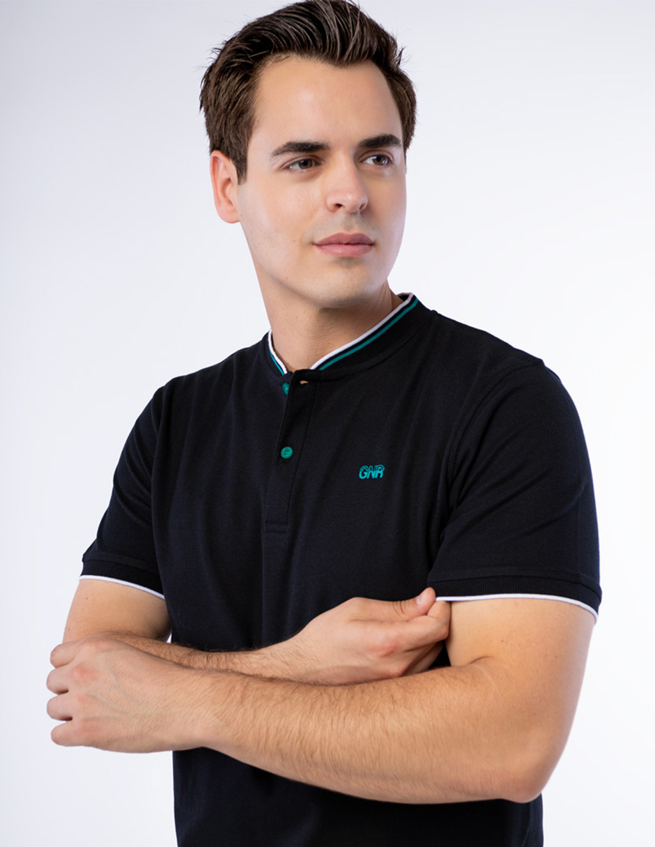 PLAYERA POLO DE CUELLO HENLEY CON ESTAMPADO EN PECHO PARA HOMBRE GENERRA 