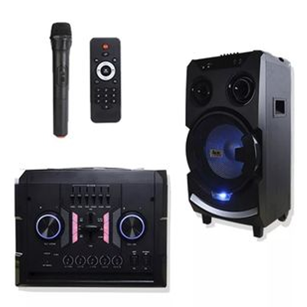 Bocina Bluetooth 12" DJ S-11203B con Micrófono y Control Remoto