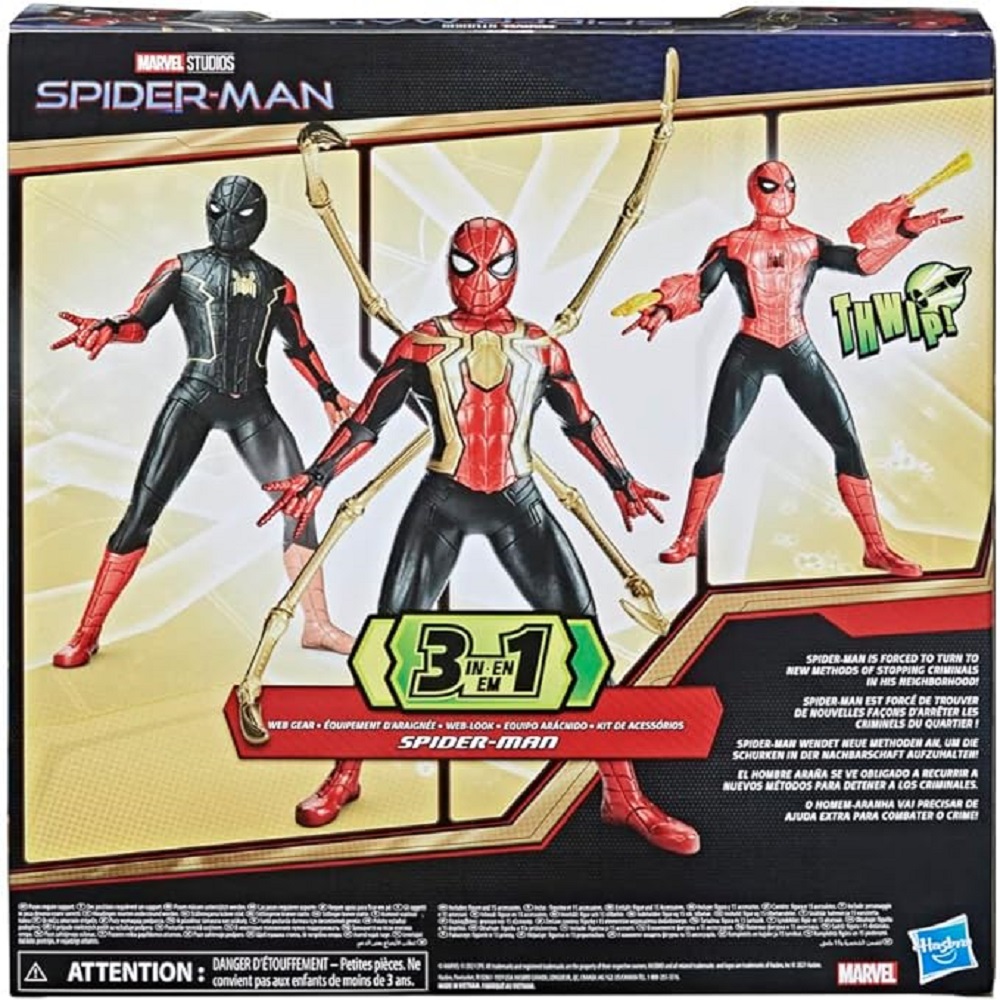  Spiderman Equipo Arácnido 3 En 1 Marvel Estudios Hasbro