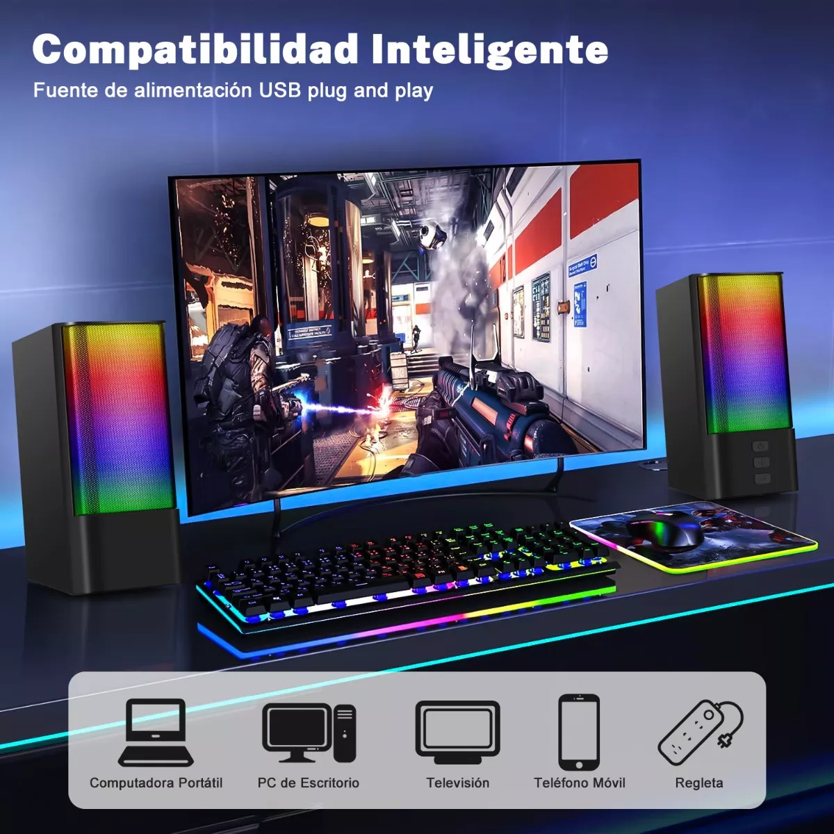 Bocinas Para Pc Bocina Multimedia Portátil Subwoofer