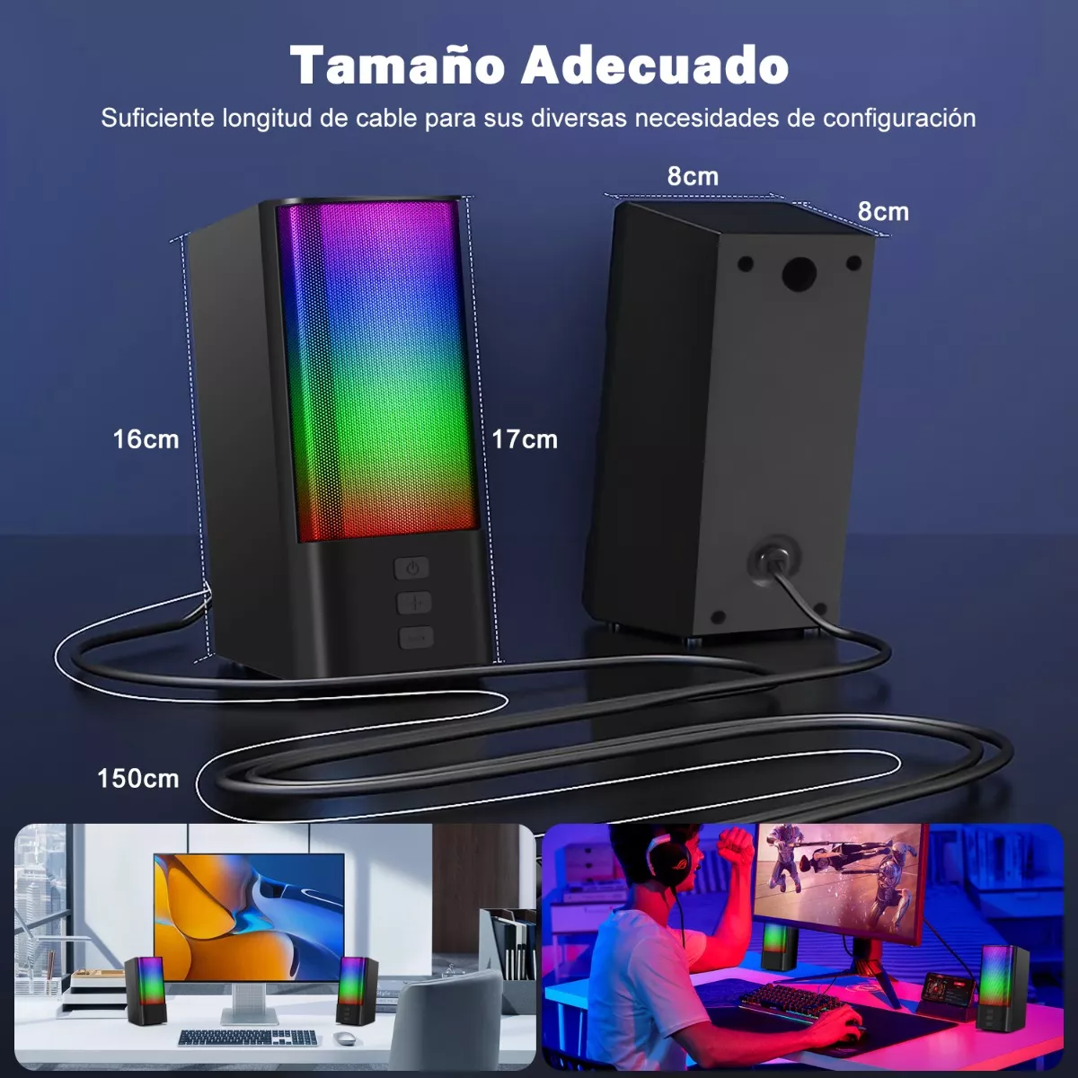 Bocinas Para Pc Bocina Multimedia Portátil Subwoofer