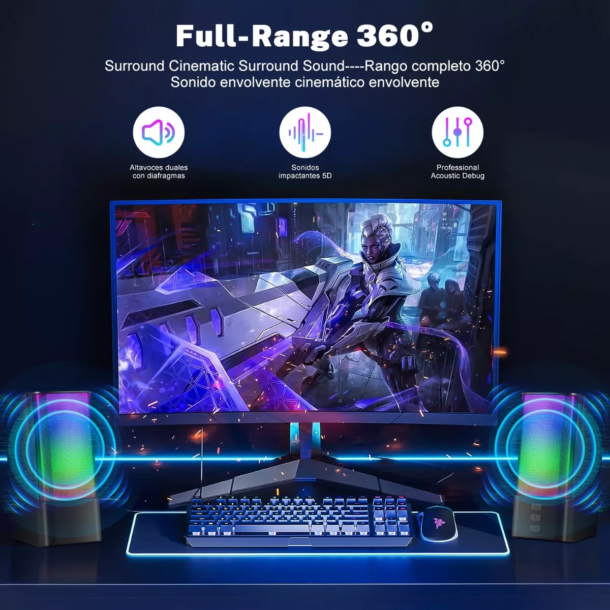 Bocinas Para Pc Bocina Multimedia Portátil Subwoofer