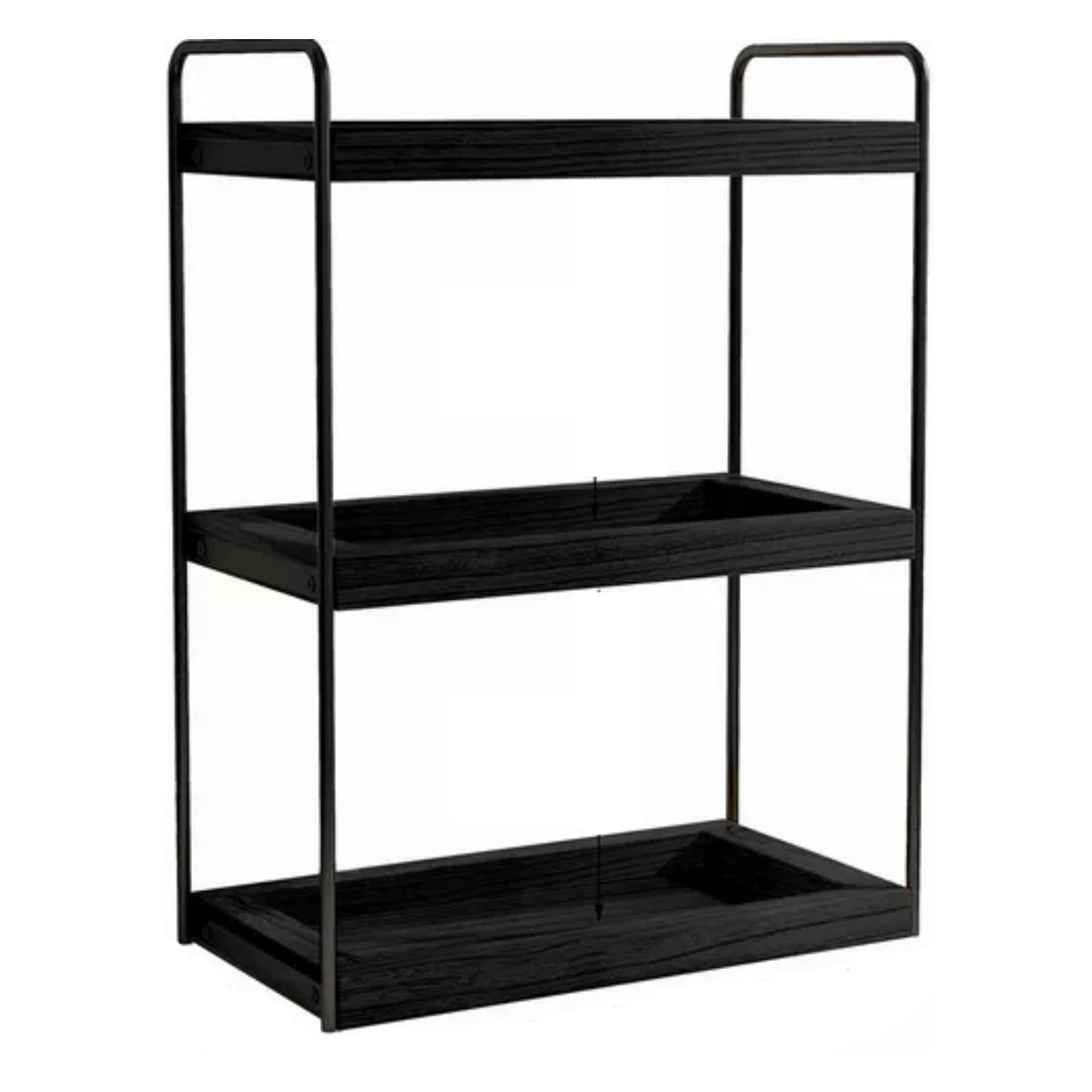 Repisa Para Baño Tocador Organizador Multifuncional Contador Negro 3 niveles