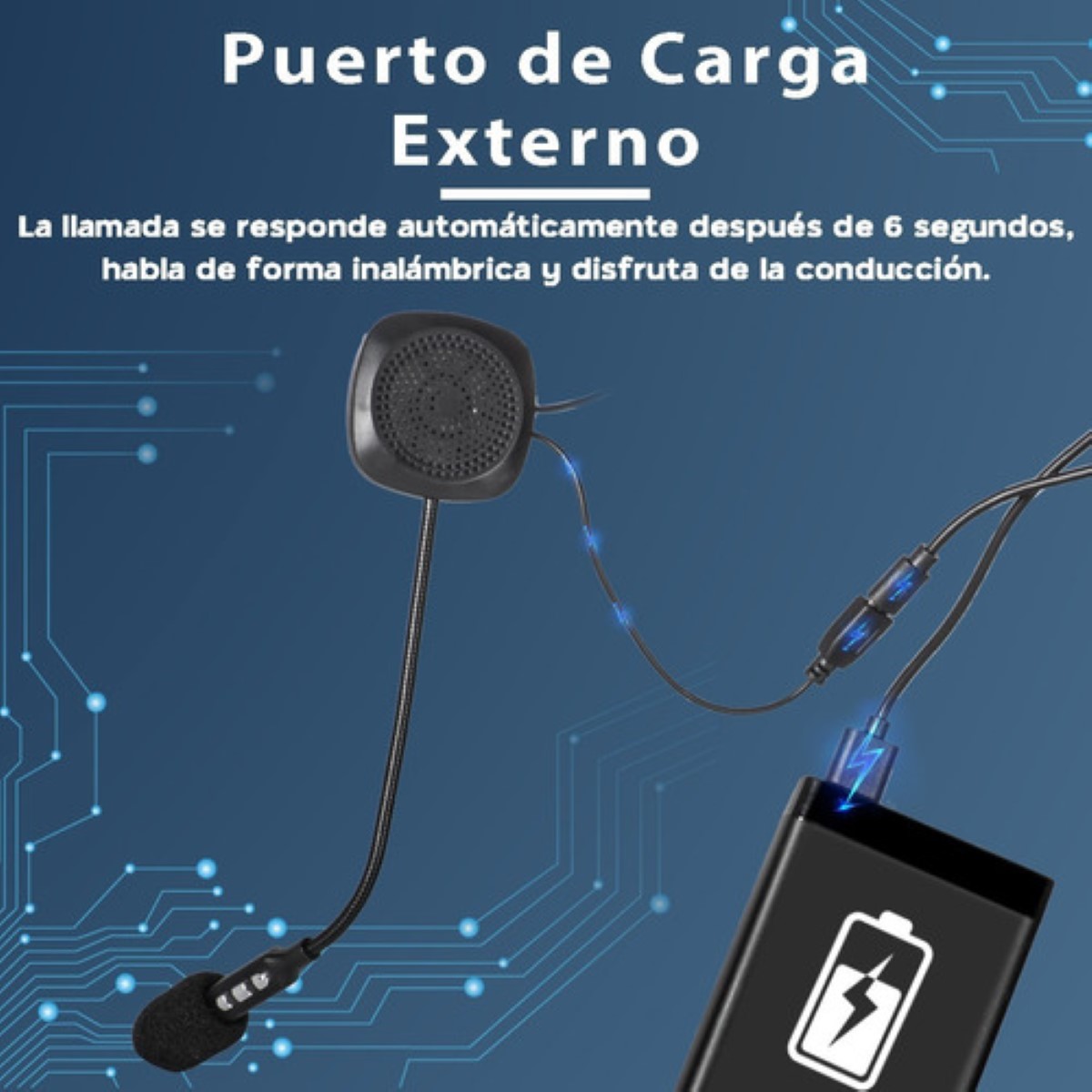 Auriculares Bluetooth 4.2 Cool Para Casco Con Micrófono Negro