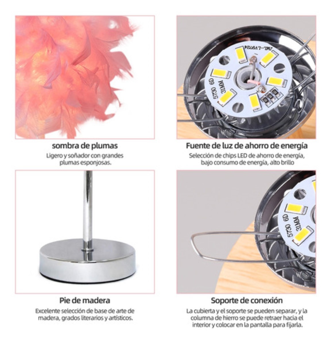 Lámpara Led Lámparas De Buro De Escritorio Decoración Usb Rosa