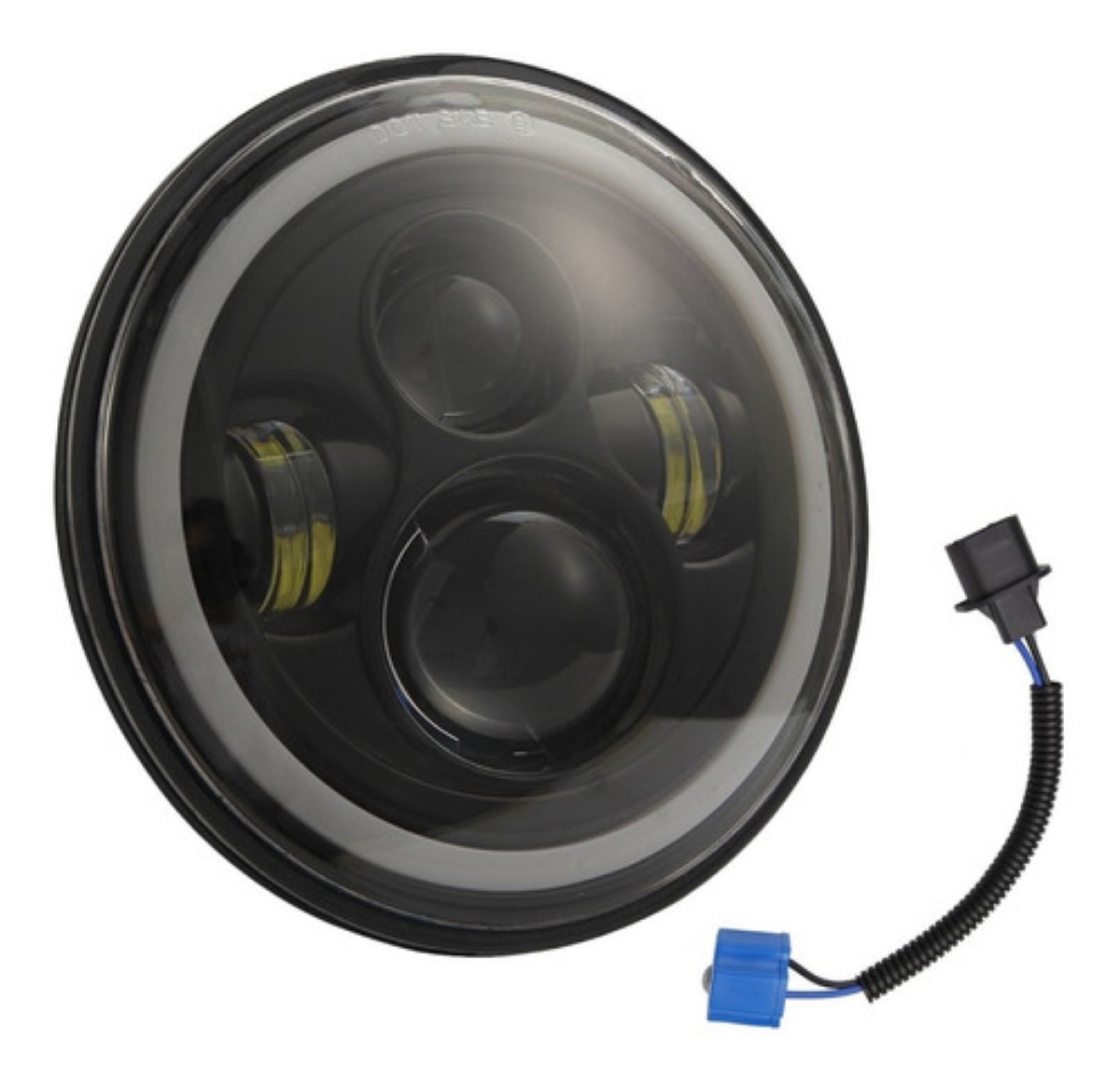 Faros Led 7 Inch Motorcycle Harley Jeep Wrangler Vocho NEGRO