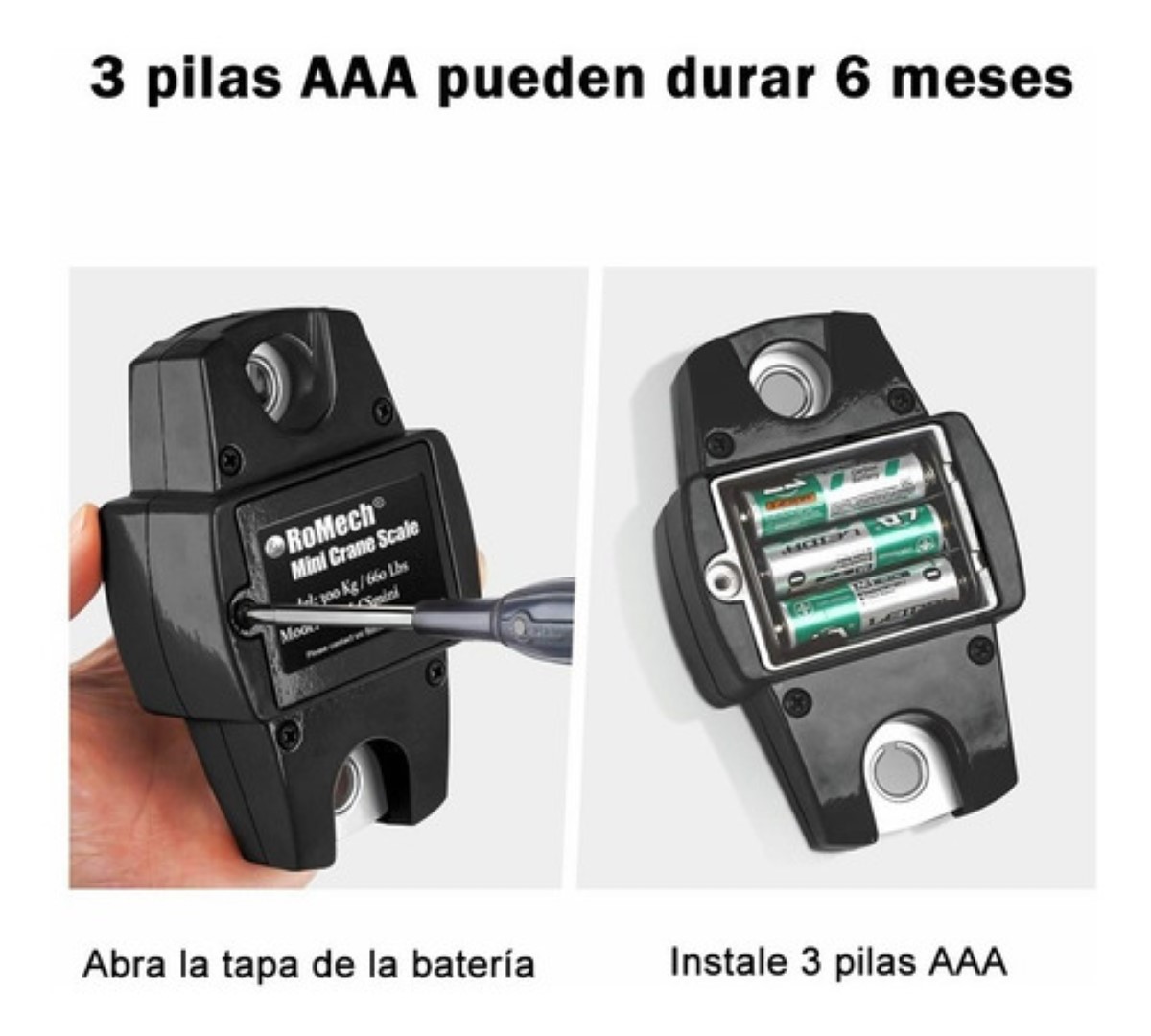 Báscula Industrial Lcd Digital Portátil Para Colgar 500 Kg Negro