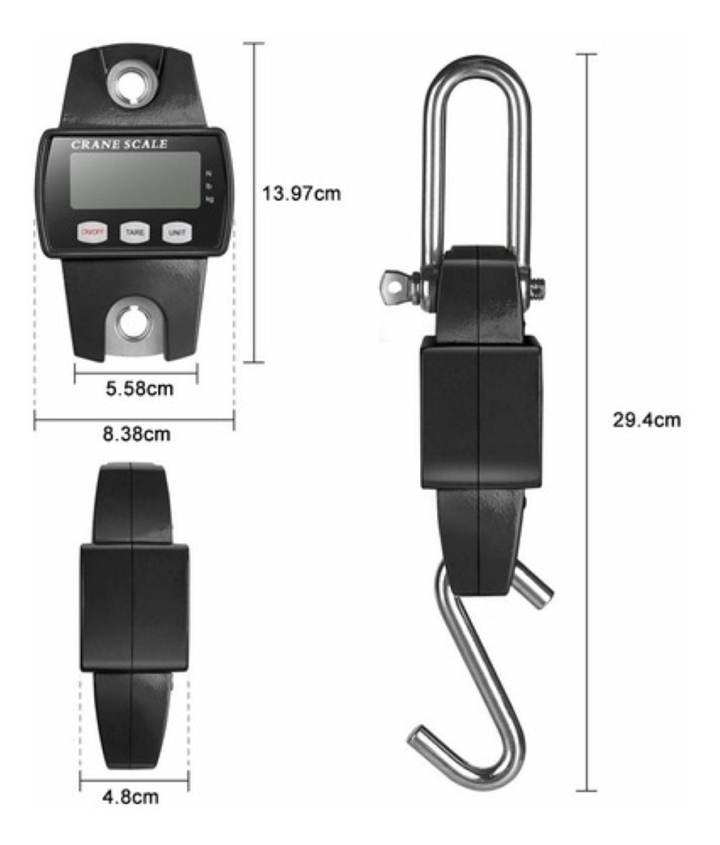Báscula Industrial Lcd Digital Portátil Para Colgar 500 Kg Negro