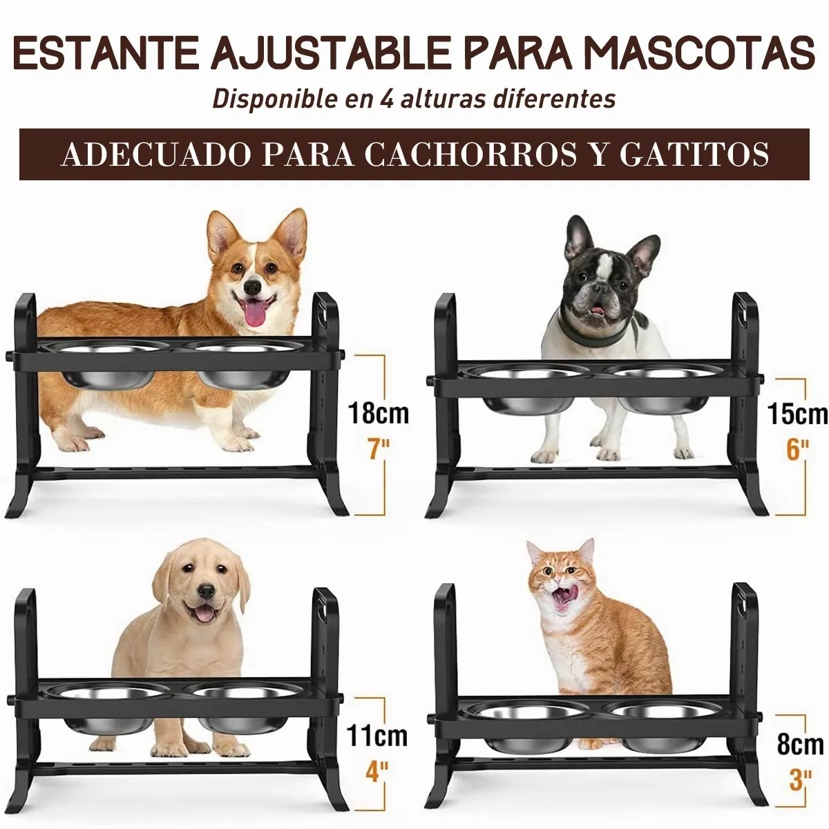 Comederos Para Perros Elevados, Platos Para Gatos,contenedor