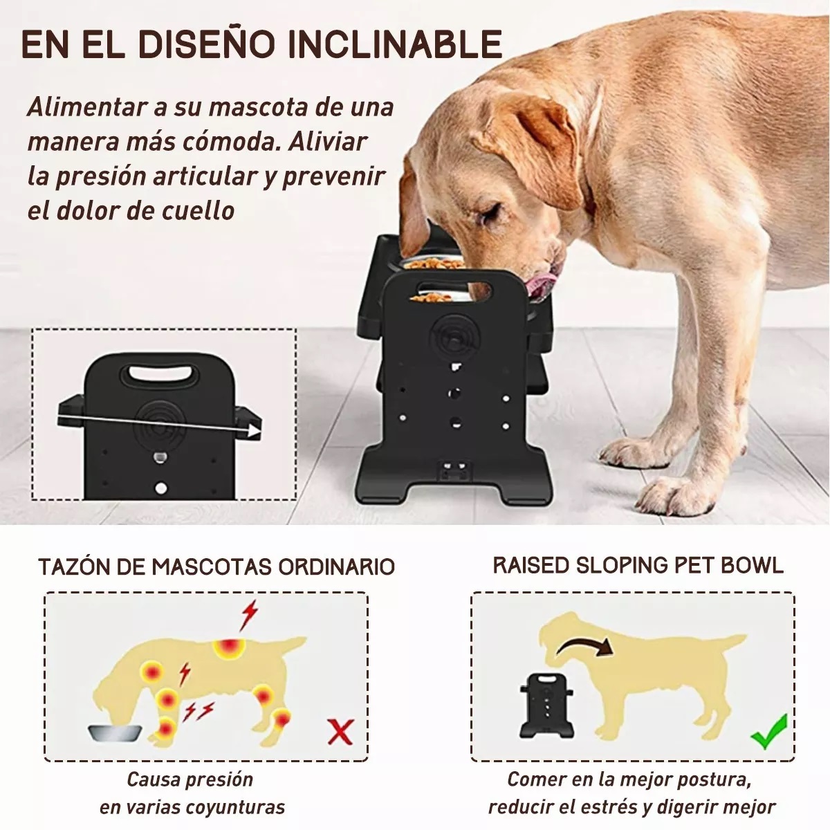 Comederos Para Perros Elevados, Platos Para Gatos,contenedor