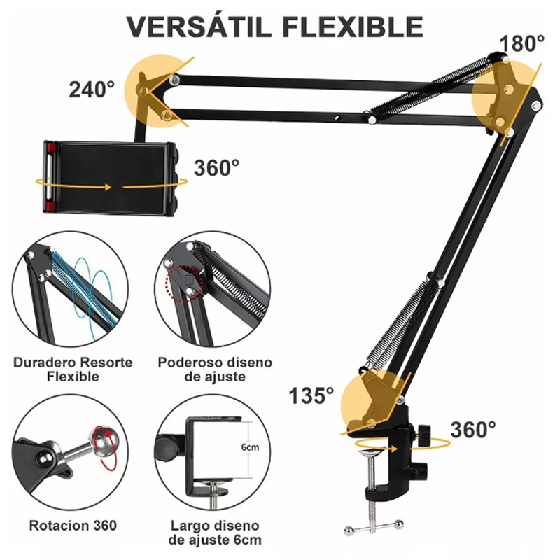 Soporte Para Celular iPad Tablet Ajustable Soporte Brazo