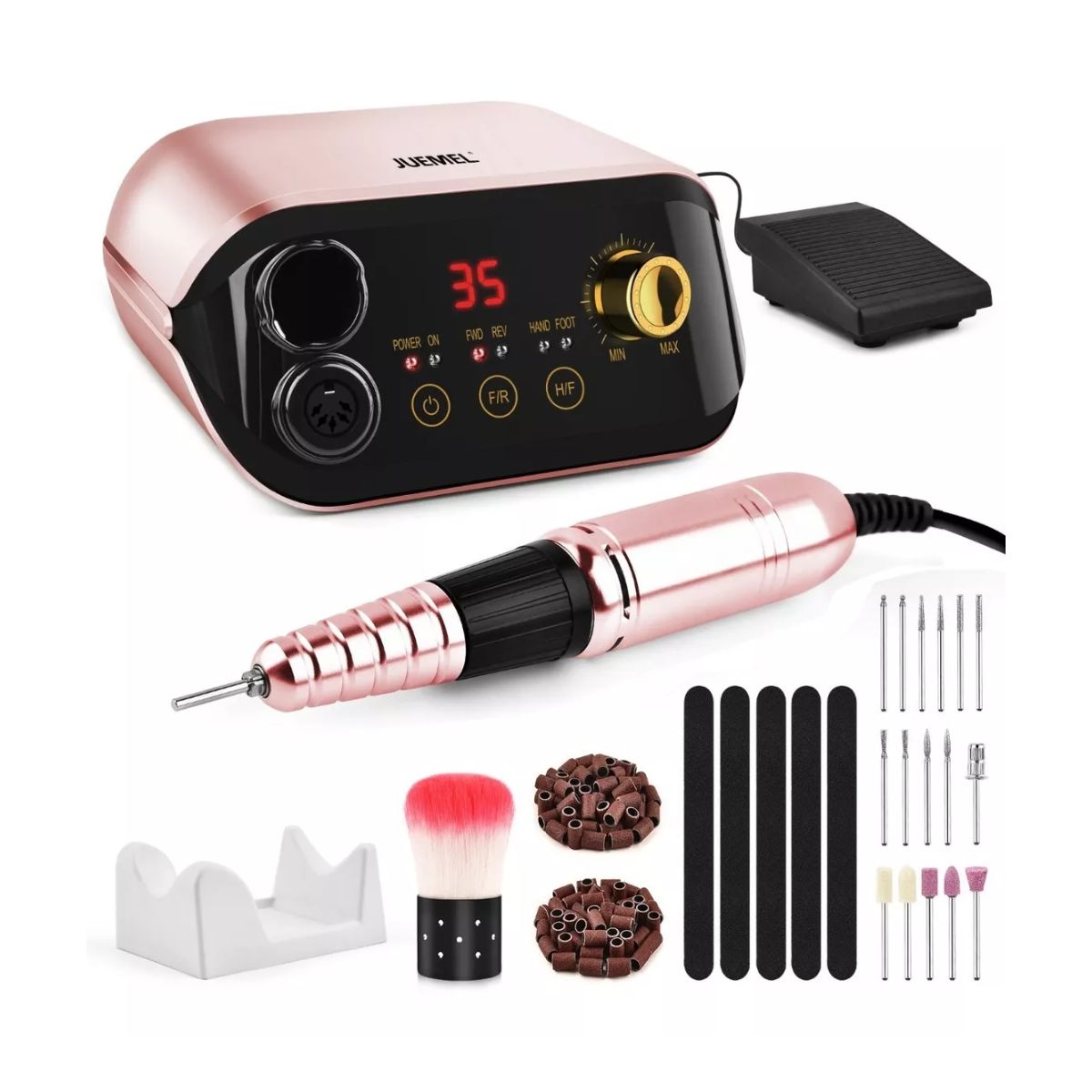 Pulidor Esmeril Drill Para Uñas Profesional C/pedal 35000rpm Multicolor