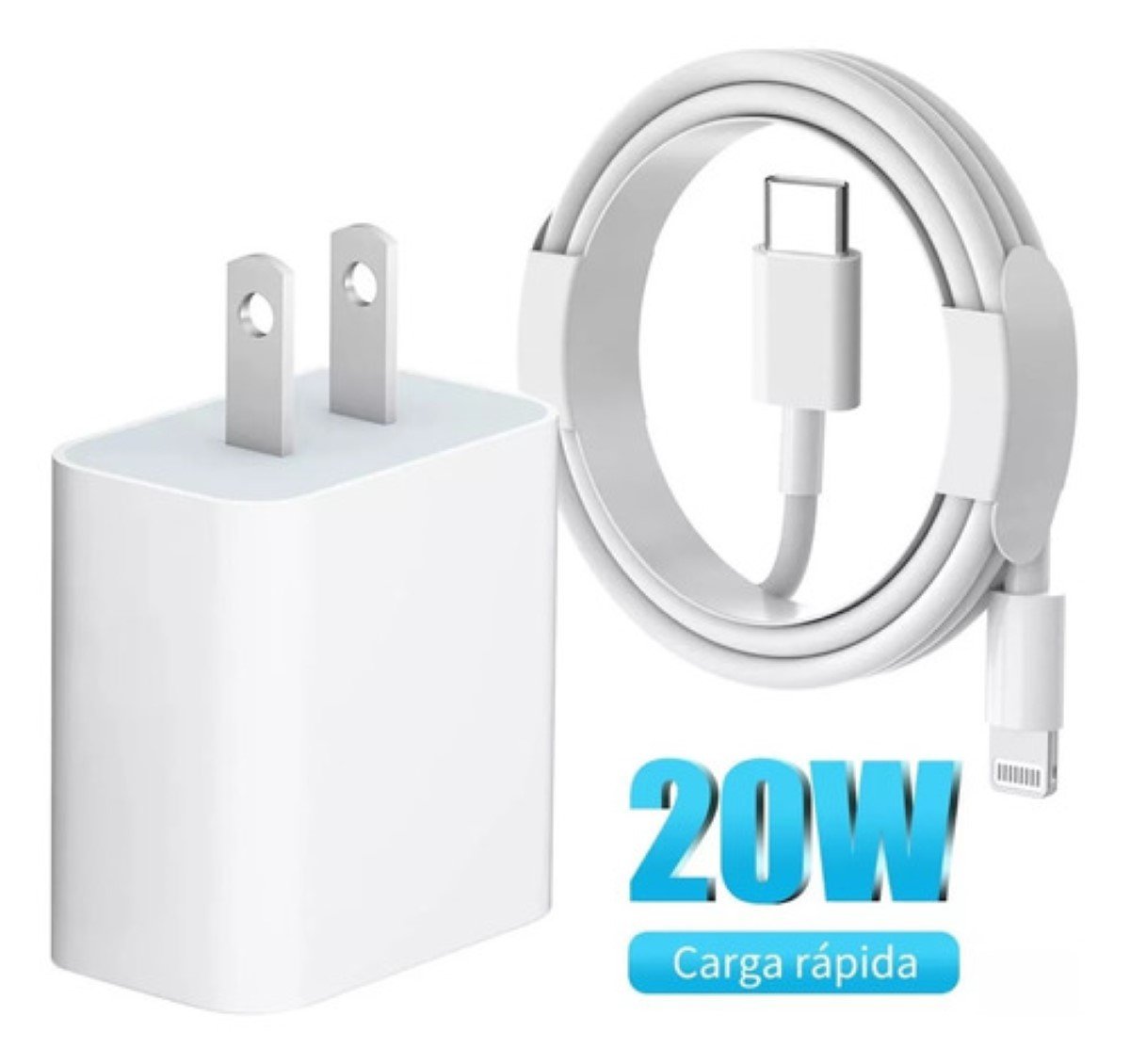 20W 4-Pack Cargador iPhone Carga Rapida con 2M Cable para iPhone
