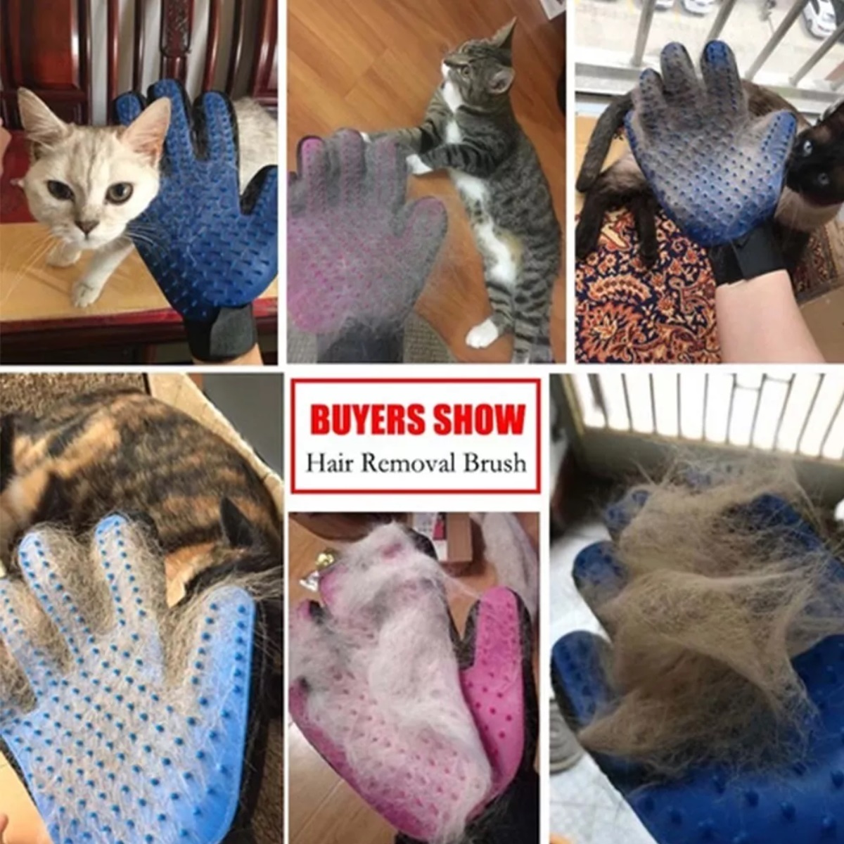 Kit Removedor De Pelo Mascotas Guante(2pcs)+cepillo Quita Pelusa