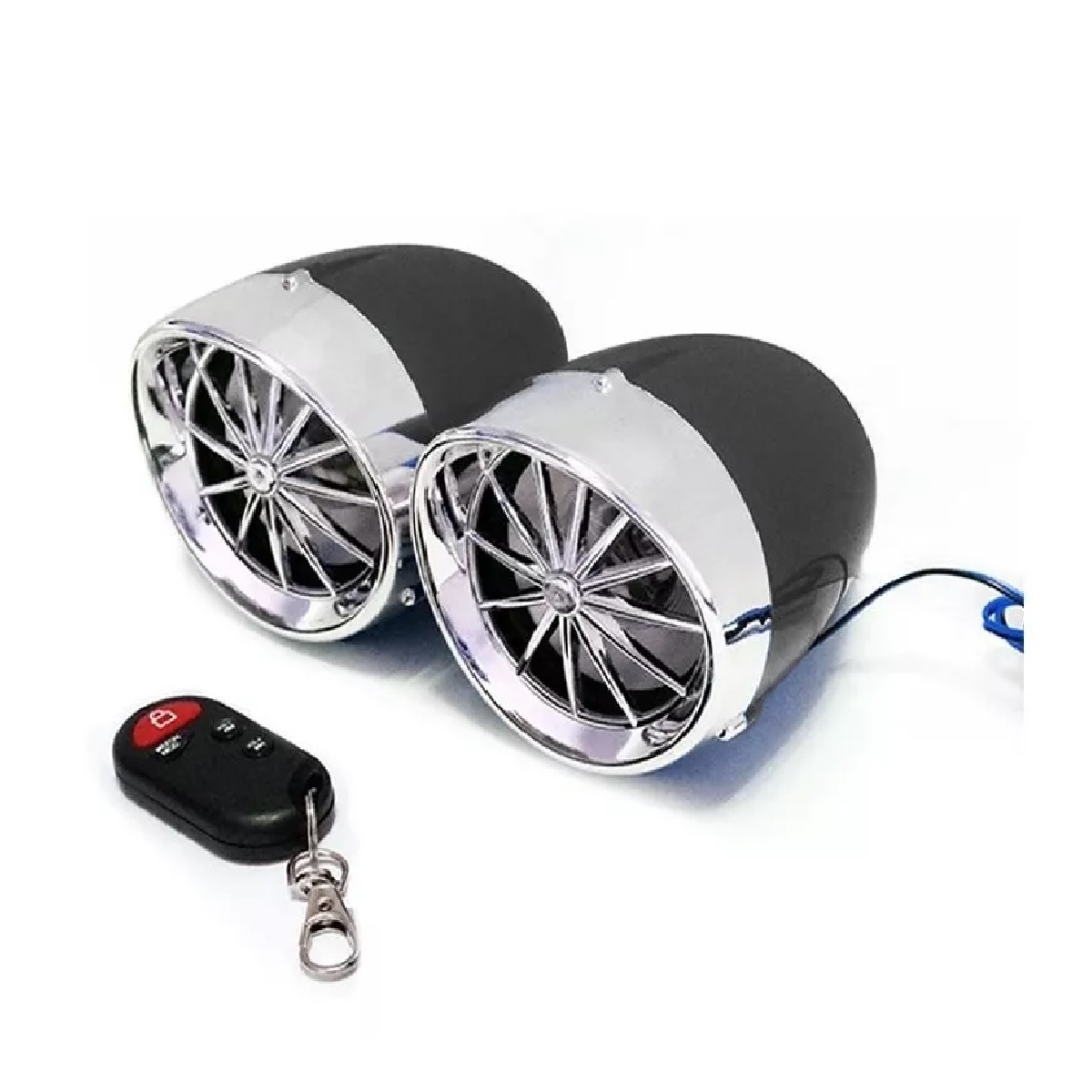 Bocinas Bluetooth Alarma Altavoz Motocicleta Speaker Estereo Negro