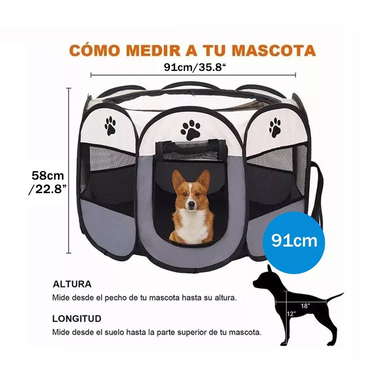 Casa Corral Plegable Portátil Para Perros 